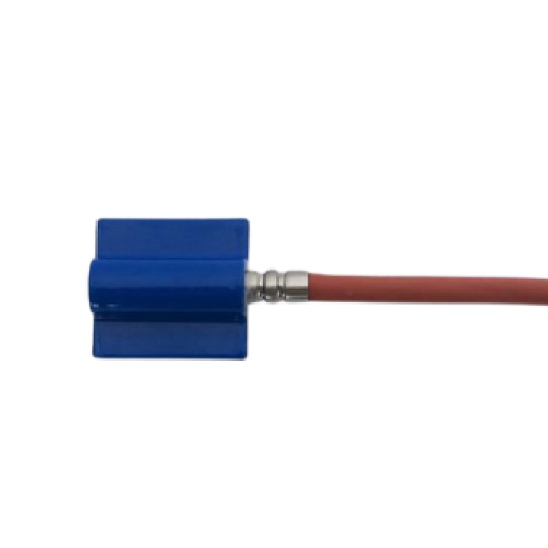 PT-100 temperature sensor with blue probe housing and attached cable.